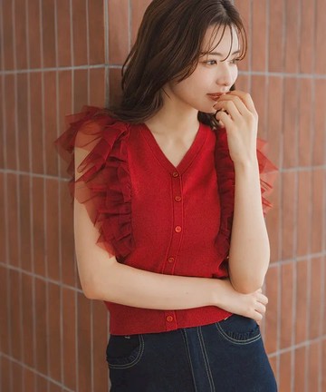 浪漫荷葉雙穿針織上衣(MM538303)