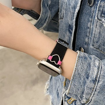 愛心扣牛仔錶帶 apple watch s10新款iwatch10錶帶 9 8 7 6 SE錶帶 蘋果手錶錶帶 蘋果錶帶
