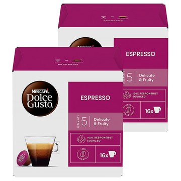 NESCAFE 雀巢咖啡 Dolce Gusto 多趣酷思 義式濃縮咖啡膠囊  5.5g  16個  2盒