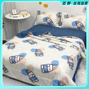 現+免運🚚 夏被四件組 冷氣被 單人 雙人加大 夏涼被 水洗被 床單 枕套 夏季薄被子被芯空調被雙人夏被可水洗夏涼被四