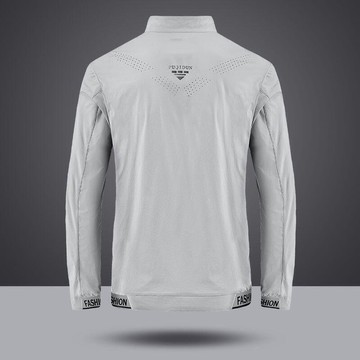 夏季男超薄透氣皮膚衣冰絲戶外運動夾克無帽立領外套男防曬服