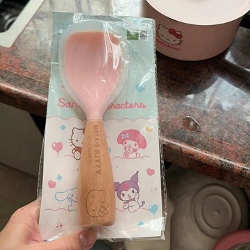 臺灣-出貨🔥正版三麗鷗食品級耐高溫硅膠廚具立式盛飯米飯可立電飯煲卡通飯勺