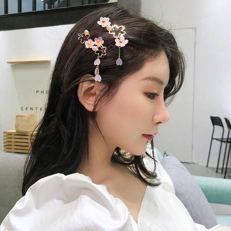 真珠 日本 桜 ヘアクリップ ピンク アクリル 金属 帽子 ヘアピン 女性