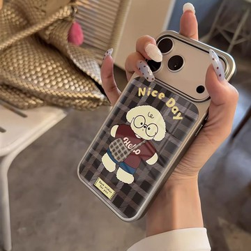 眼鏡小狗蘋果17pro手機殼設計感輕奢iphone16小衆15可愛14情侶款