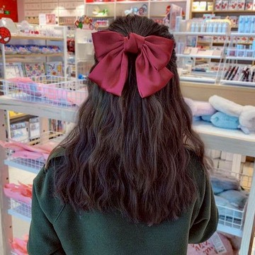 ZUCA”S - 韓版氣質綢緞大蝴蝶結髮夾 髮飾 飾品 配件 E-72