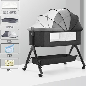 公司貨 免運速發 開立發票 嬰兒床 拼接床 寶寶床 嬰兒床新生兒床拼接大床寶寶搖床bb兒童床搖籃床多功能移動可折疊