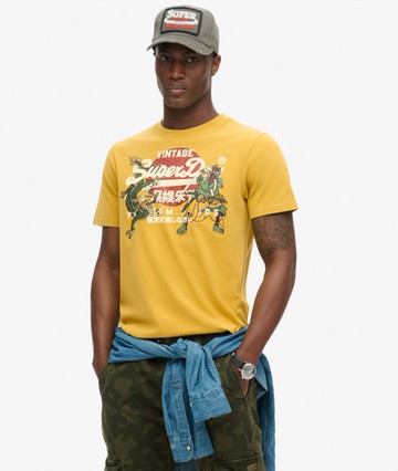 Superdry Men's Men's Tokyo Graphic T-shirt Yellow / Oil Yellow - Size: S