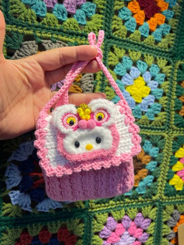 女仔獅頭套手袋仔-粉