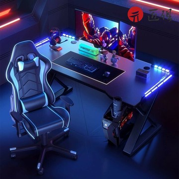 【匠俱】電競電腦桌 碳纖維電競桌 帶USB穿線孔 工作台 辦公置物簡易書桌 學生家用學習寫字 電腦桌 電競桌  047