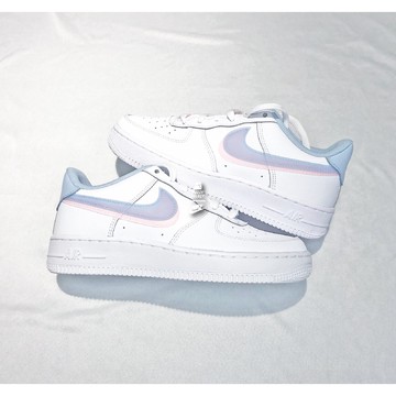 【逢甲FUZZY】Nike Air Force 1 LV8 全白 粉藍 雙勾 女鞋 CW1574-100