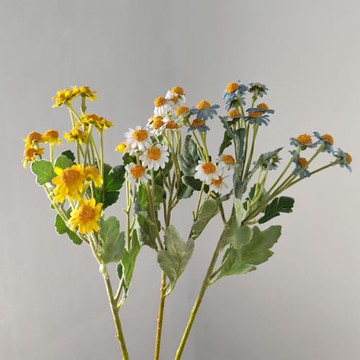 仿真花植毛田園風格小鄒菊金黃小菊花花束配花 家居裝飾美學陳設