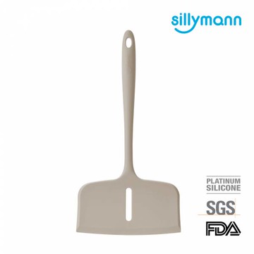 【韓國sillymann】100%鉑金矽膠寬版一體成型煎鏟-可可灰