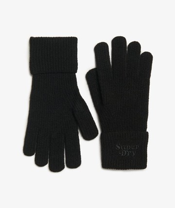 Superdry Women's Soft Rib Knit Gloves Black Size: 1SIZE