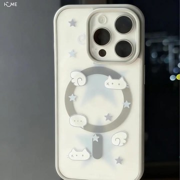 翅膀貓咪星星適用蘋果17手機殼iPhone16Promax磁吸14透明12簡約