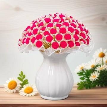 植絨玫瑰66朵花朵diy材料包七夕520節日禮物編織手工花束 ISKY