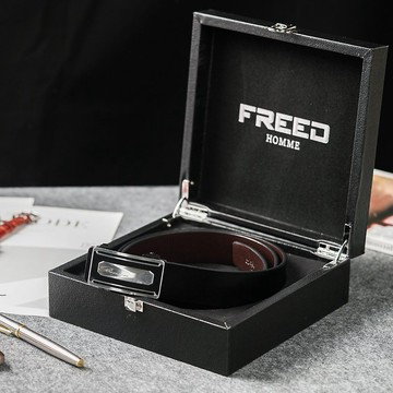 【FREED】金屬方扣真皮皮帶 皮革 送禮推薦