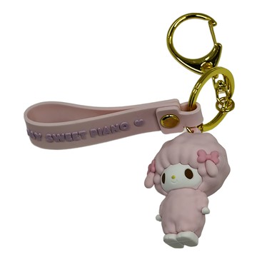 Sanrio 三麗鷗 立體矽膠造型鑰匙圈  可愛鈴 粉色  1個