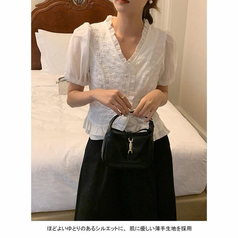 ブラウス 夏 レディース 半袖 レースブラウス おしゃれ フリルブラウス 夏 チュールブラウス Vネック 花柄 シャツ 半袖ブラウス レトロ ブラウス 夏 レディース 半袖 レースブラウス おしゃれ フリル