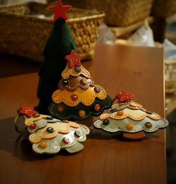 皮革聖誕樹掛飾 送禮好物 支持客製化訂製