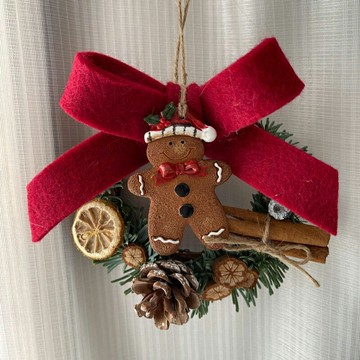 聖誕花環 聖誕花圈 聖誕裝飾 香桔 聖誕節裝飾ins風15/30cm迷你聖誕花環掛飾車掛居家櫥窗掛件