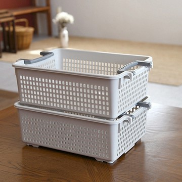 MOONIL CHEMICAL 手把籃  50.5 x 35.5 x 18 公分  2個  白色