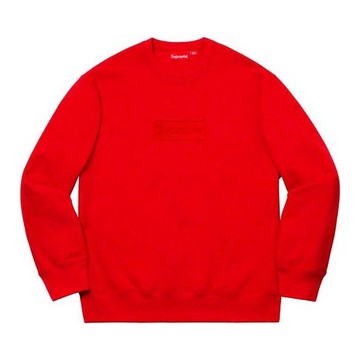 Supreme Cutout Logo Crewneck 'Red'