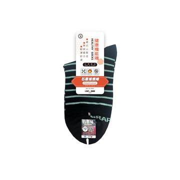LD-227女寬口石墨烯機能襪-（黑綠/22-24cm）