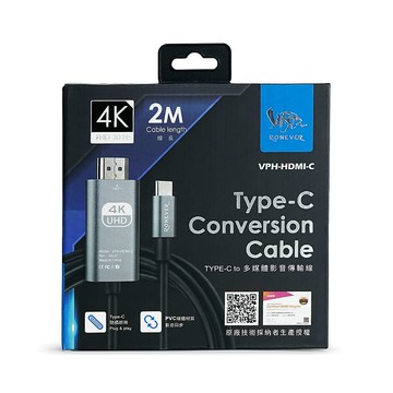 【廠商直送】RONEVER多媒體影音傳輸線-typeC-2m