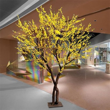 人造花 仿真植物 仿真樹 仿真綠植 仿真擺飾 品仿真迎春花樹假樹中式客廳玄關家居室內外網紅婚慶餐廳仿真樹137S 快速出貨