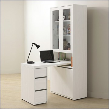 2.7尺伸縮L書櫃桌組 置物櫃 收納櫃 層櫃 空櫃 門櫃 隔間櫃 抽屜櫃 玄關櫃【163A54003】Leader傢居館163-L758+L760+L763