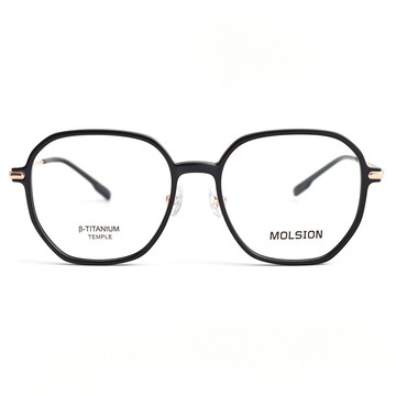 MOLSION 光學眼鏡 MJ5080 B10 多邊框輕量素顏膠框 - 金橘眼鏡