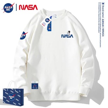 nasa官網旗艦美式潮牌無帽衛衣男款春秋冬季重磅大碼圓領上衣男士
