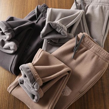 巨厚！保暖不臃腫！男士秋冬加絨加厚修身束腳休閑褲虎頭德絨衛褲