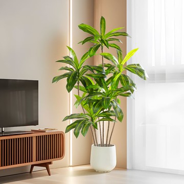 免運 人造綠植仿真樹 大型仿真綠植巴西鐵盆栽北歐落地式擺件客廳室內網紅假綠植