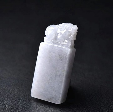 白翡翡翠貔貅玉印章 | 天然緬甸玉翡翠A貨 | 送禮