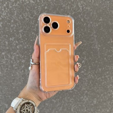 透明 卡包 四角氣囊保護 適用 IPhone 17 16E 手機殼 17E 12 13 14 15 Pro Max防摔殼