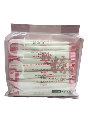 棒型小砂糖包 (蔗糖) 6g*100入/包 -有效期限2026.09.10【良鎂實業有限公司】