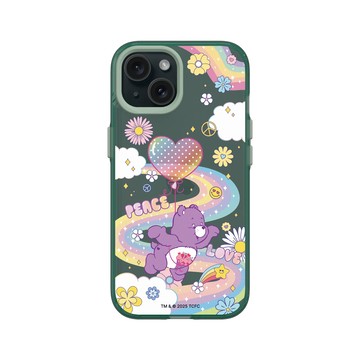 iPhone 15 Clear 憂墨綠 - Care Bears - 翱翔天際