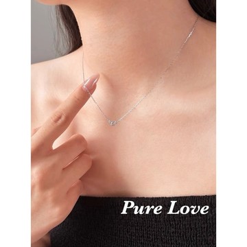 Pure Love樂芙 / 正韓 銀飾【S925純銀】N01127簡約通體純銀三鑽鋯石鎖骨鏈 短項鏈 /金 銀
