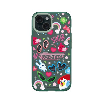 iPhone 15 Clear 憂墨綠 - The Powerpuff Girls 飛天小女警 - 甜心