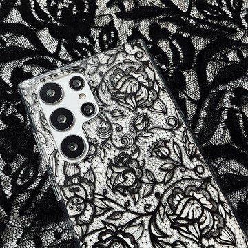 玫瑰風情(黑) 戀法蕾絲系列 防摔手機殼 CSBO16