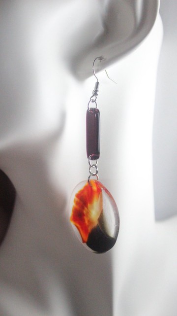 醫療鋼琉璃耳環 長耳環 琉璃耳環 手作飾品 手作耳環 耳勾