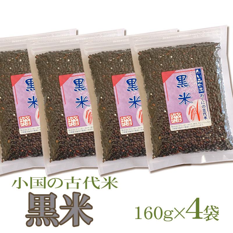 山形県小国町産 おぐにの古代米[黒米 160g×4袋 L3]  送料無料 メール便 ゆうパケ 即送