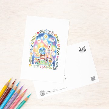 5張組。宛如繪本。明信片「星光製造」PC-332