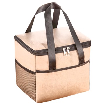 質感保溫野餐包 便當袋  奶茶米  1個