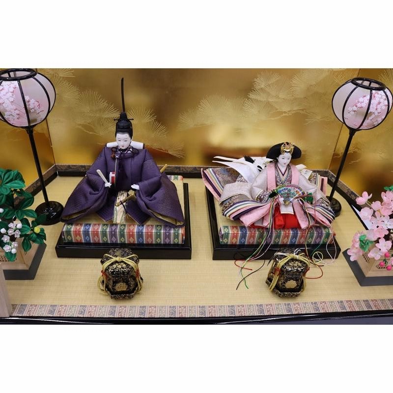 雛人形 親王平飾り 平安寿峰 京雛殿 京十番 枝春秋紋 hn310 2hs1885 223to1892