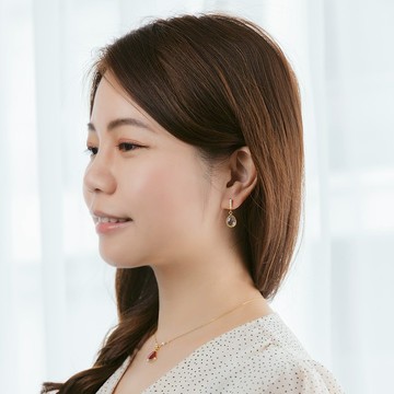 銀河系列PART 1－HD74423－手工鑲邊黑髮晶耳環