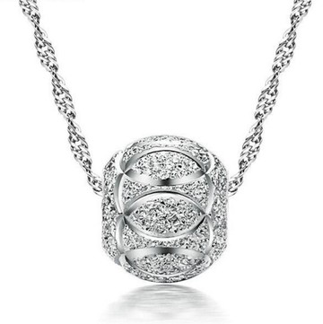 現貨+預購 925純銀項鍊 磨砂吊墜-簡約細緻香巴拉轉運珠母親節生日情人節禮物女配件73v30【獨家進口】【米蘭精品】