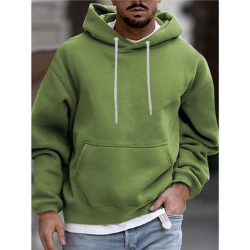 Solid color long sleeved pullover hoodie純色長袖套頭連帽衛衣