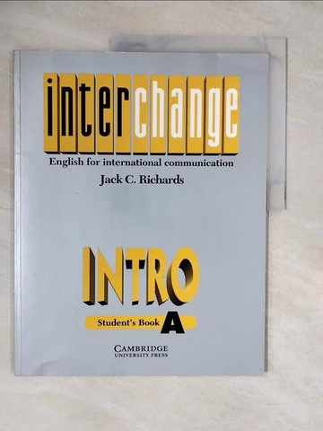 【書寶二手書T1／語言學習_ZMV】Interchange Intro Student's book A_Jack C. Richards